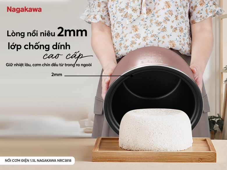 Nồi cơm điện Nagakawa 1.5 lít NRC3818