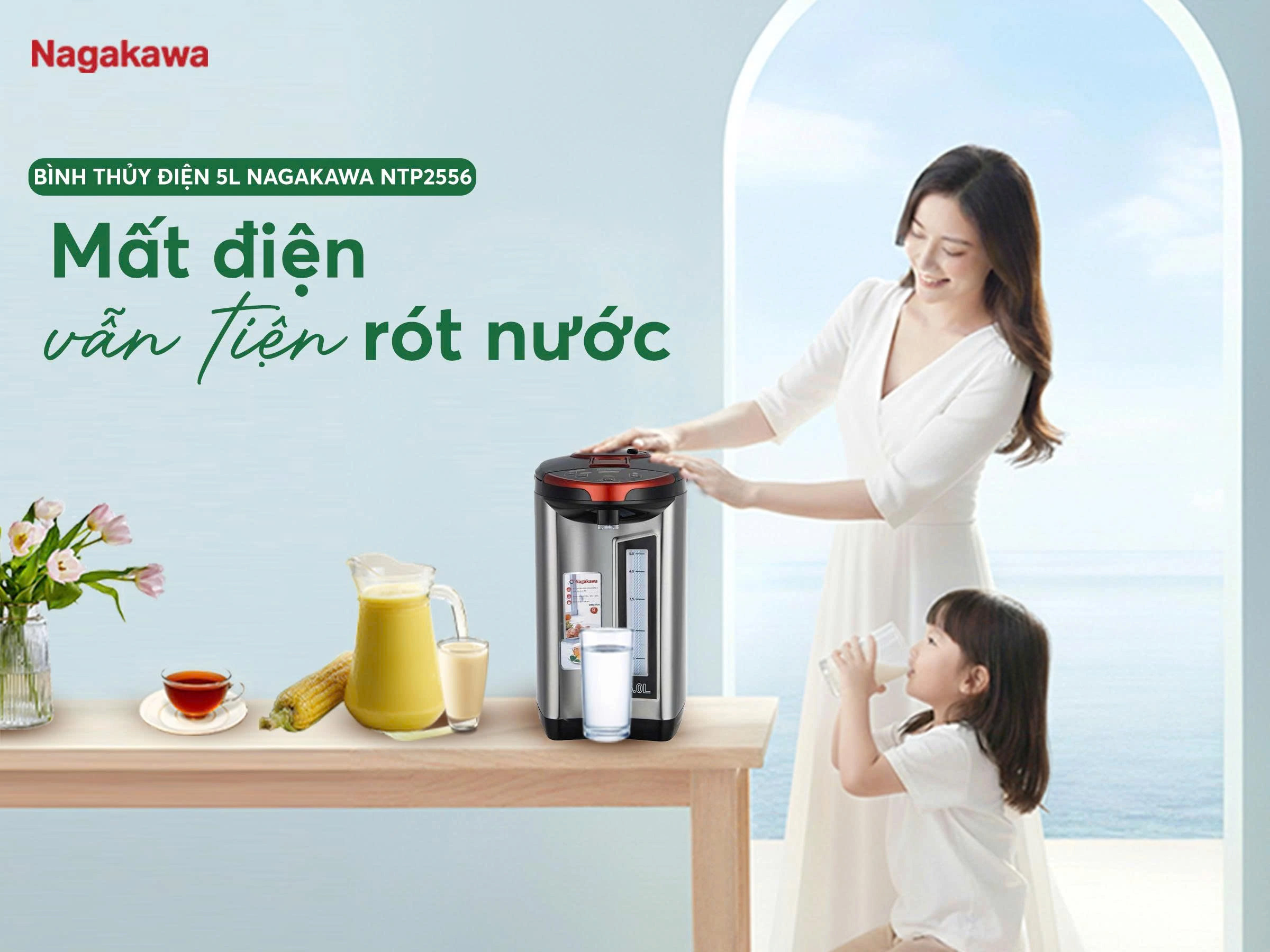 Bình thuỷ điện 5L Nagakawa NTP2556