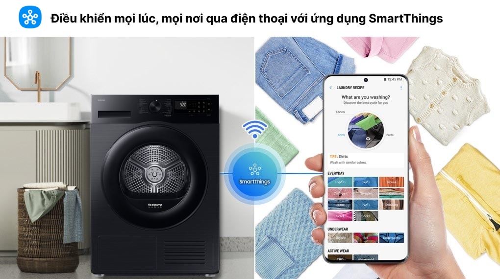 Máy sấy quần áo bơm nhiệt Samsung 9 kg DV90CGC2A0ABSV
