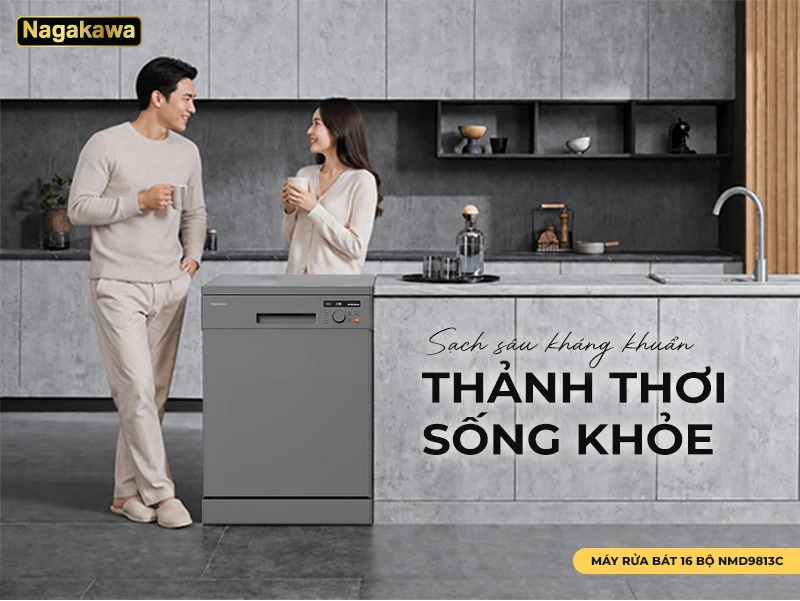 Máy rửa bát 16 bộ Nagakawa NMD9813C