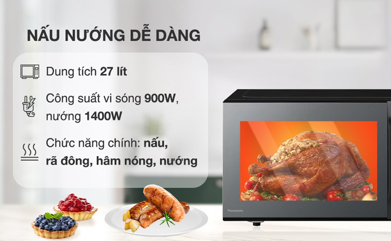 Lò vi sóng có nướng Panasonic 27 lít NN-CT66MBYUE