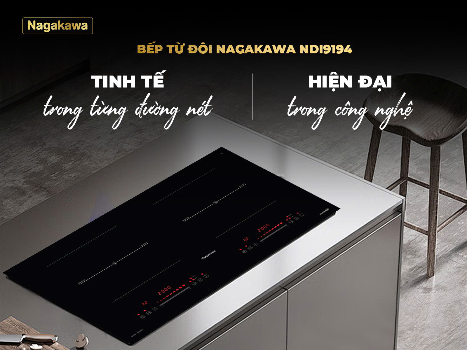 Bếp điện từ đôi Inverter Nagakawa NDI9194