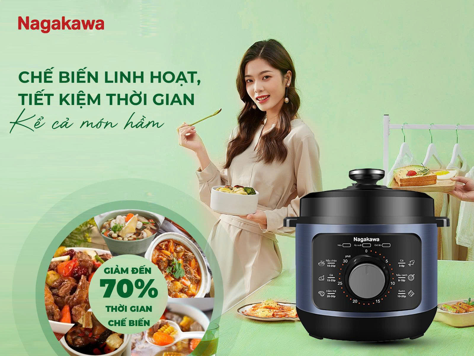 Nồi áp suất điện Nagakawa NEP5226