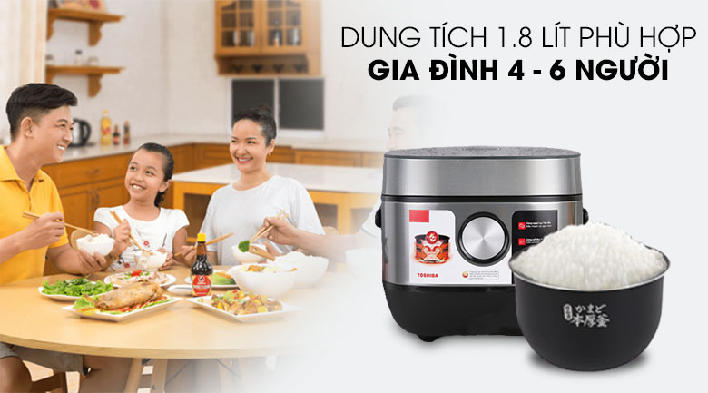 Nồi cơm điện cao tần Toshiba 1.8 lít RC-18IP1PV