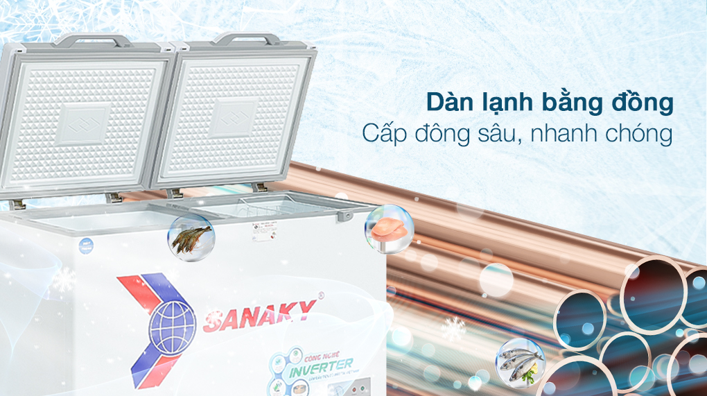 Tủ đông Sanaky 2 ngăn inverter VH3699W4K