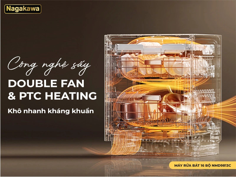 Máy rửa bát 16 bộ Nagakawa NMD9813C