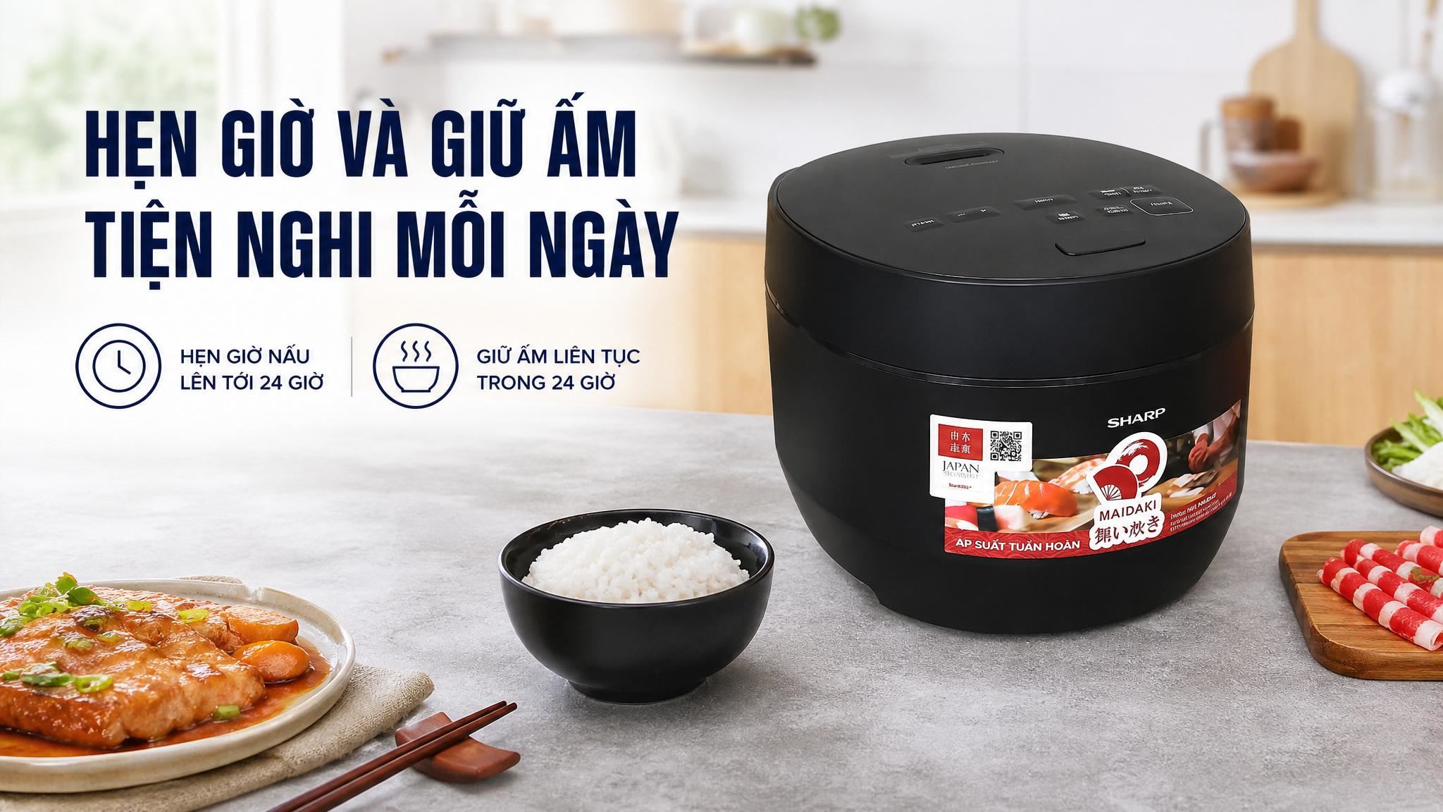 Nồi cơm điện tử áp suất Sharp 1.8 lít KS-TW181V-B