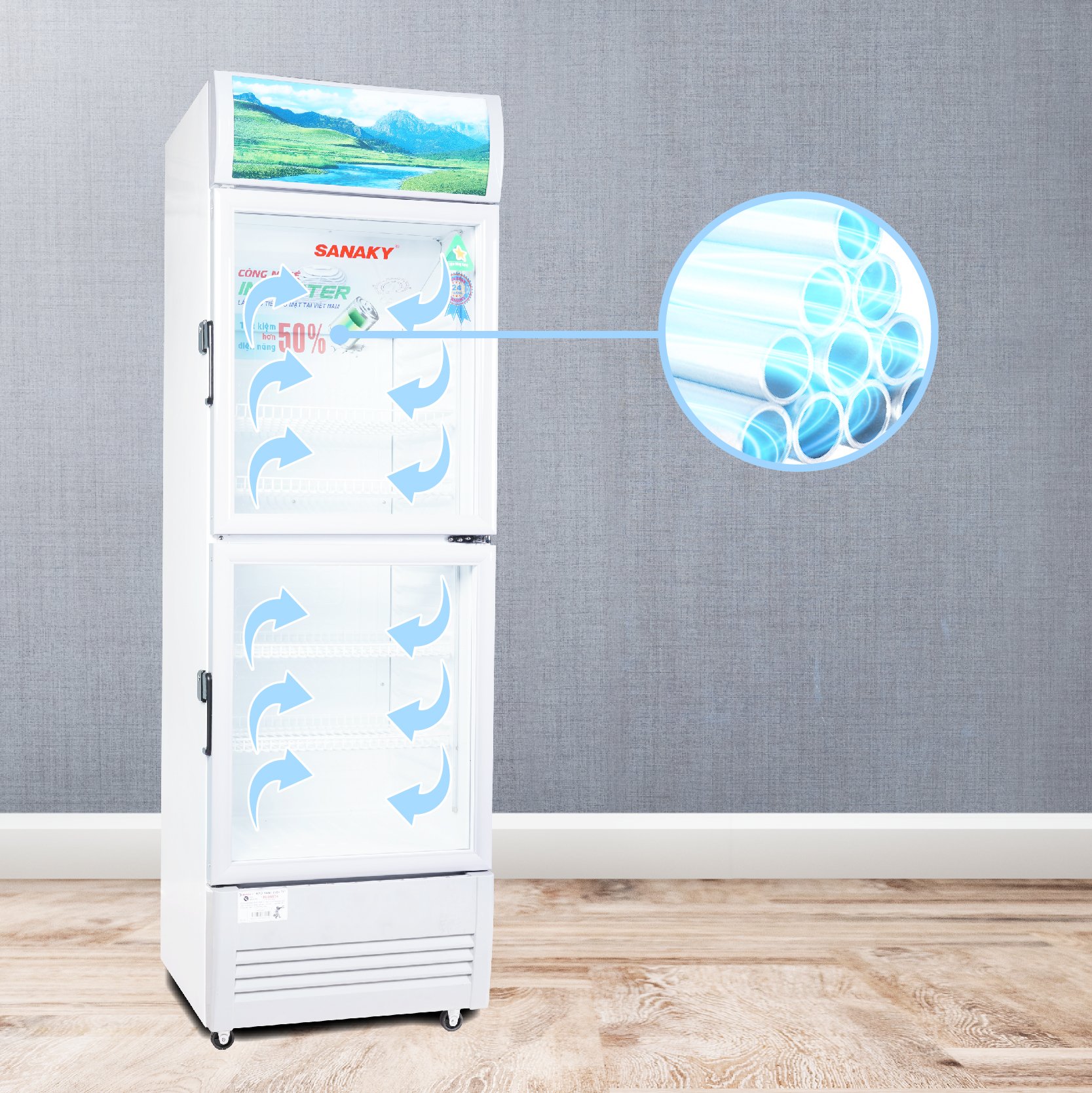 Tủ mát Sanaky 240 lít VH308W3L