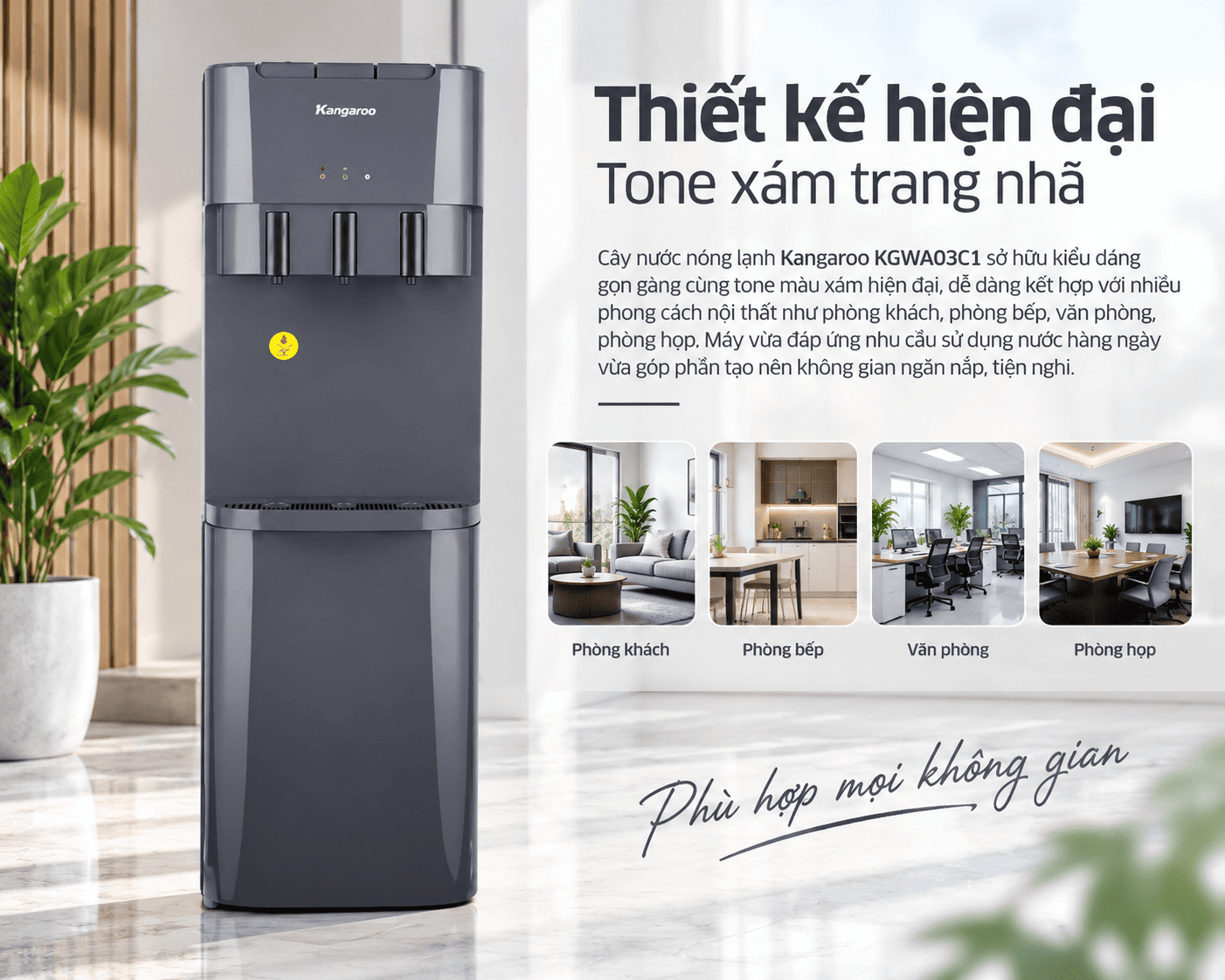 Cây nước nóng lạnh Kangaroo KGWA03C1