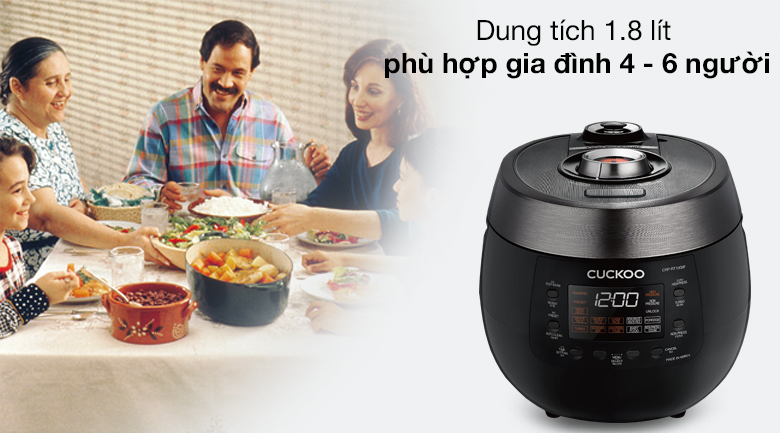 Nồi cơm điện tử áp suất Cuckoo 1.8 lít CRP-RT1008F/BKTSVNCV