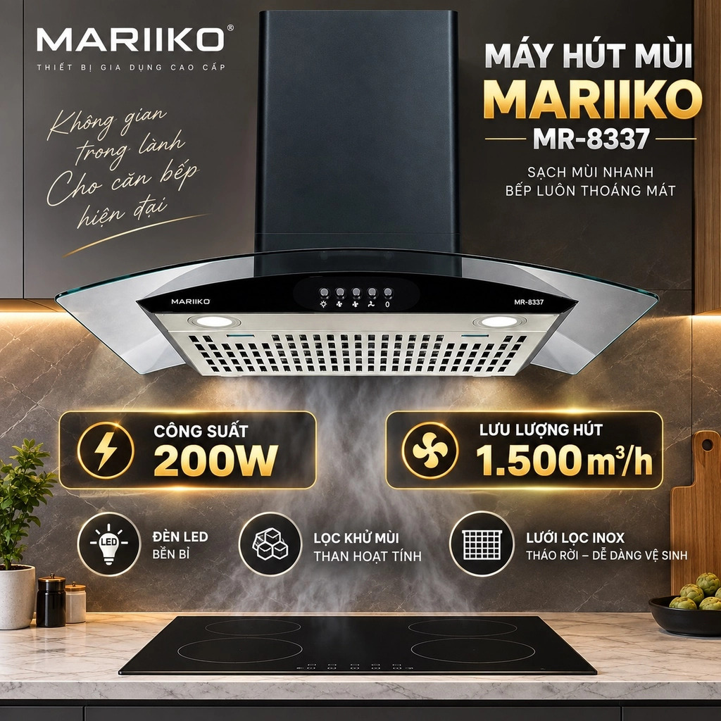 Máy Hút Mùi Nhà Bếp Mariiko MR8337
