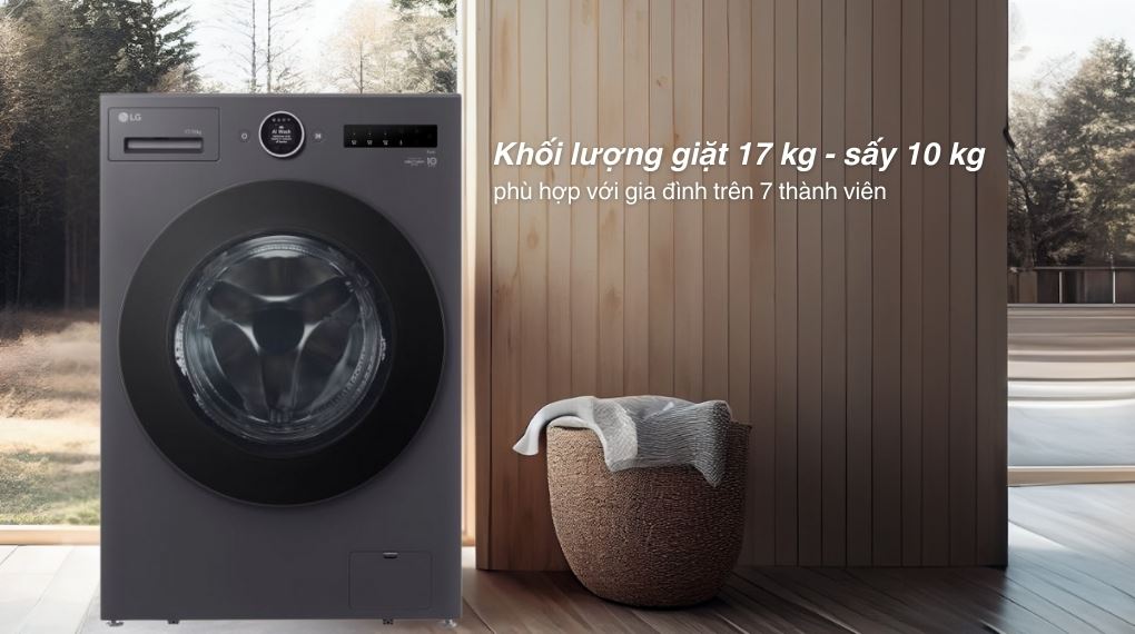 Máy giặt sấy LG Inverter giặt 17 kg - sấy 10 kg F2517RNTG