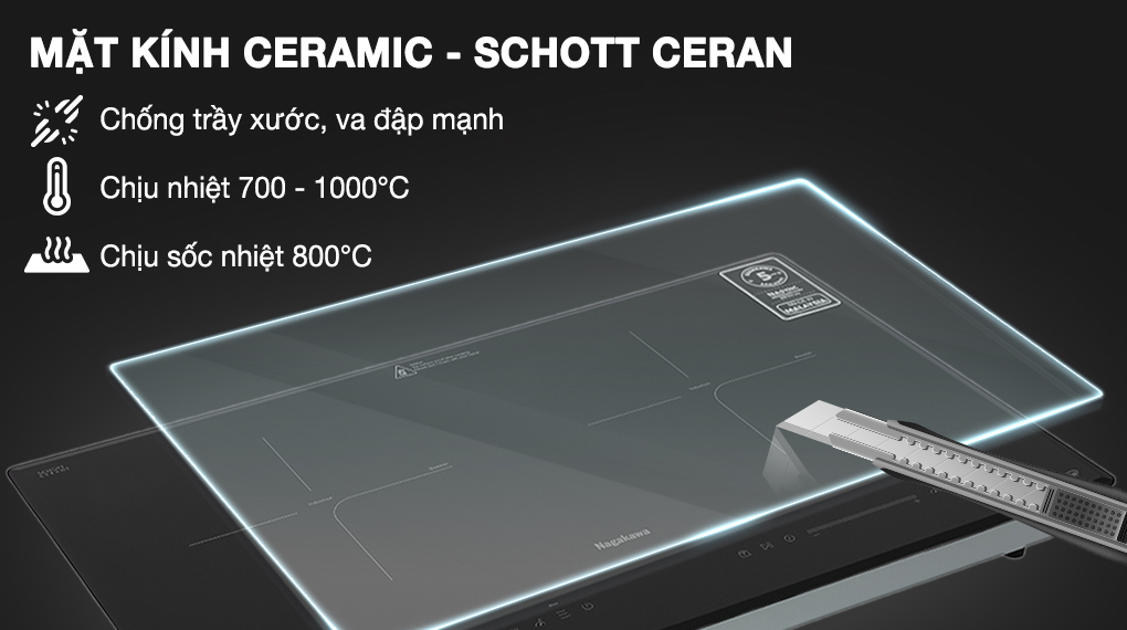 Bếp từ đôi lắp âm Nagakawa NK2C08MS