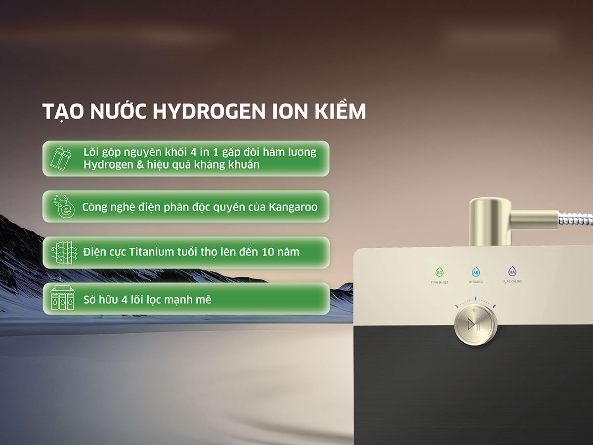 Máy tạo nước Hydrogen ion kiềm Kangaroo Sumire KGRF04E