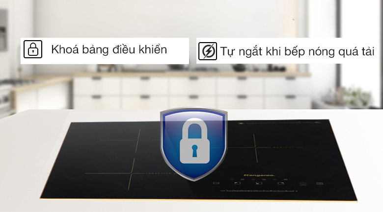 Bếp từ hồng ngoại 3 vùng nấu lắp âm Kangaroo KG446I