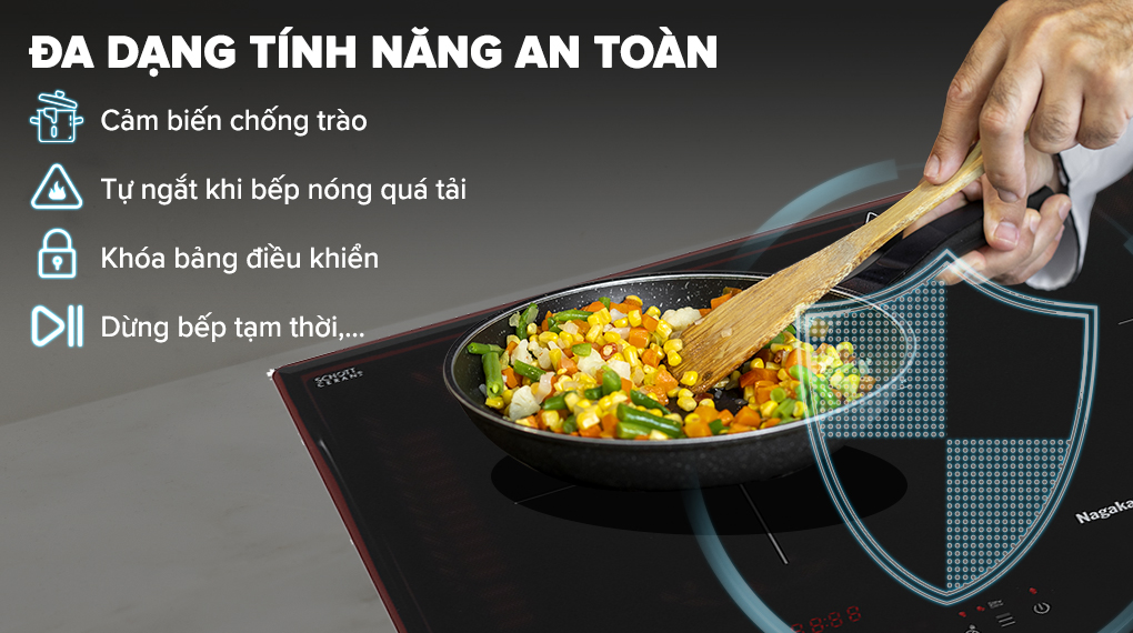 Bếp từ đôi lắp âm Nagakawa NK2C08MS