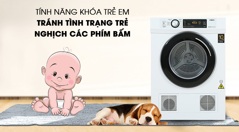 Máy sấy quần áo thông hơi Aqua 7 Kg AQUA-V700F(W)