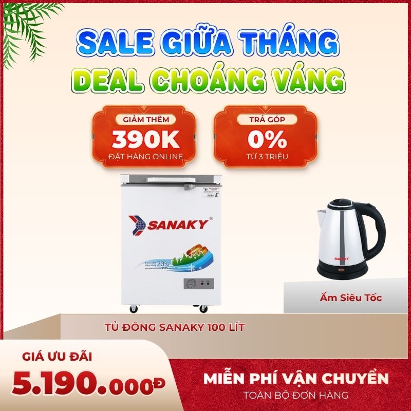 Tủ đông Sanaky 100 lít VH1599HYK