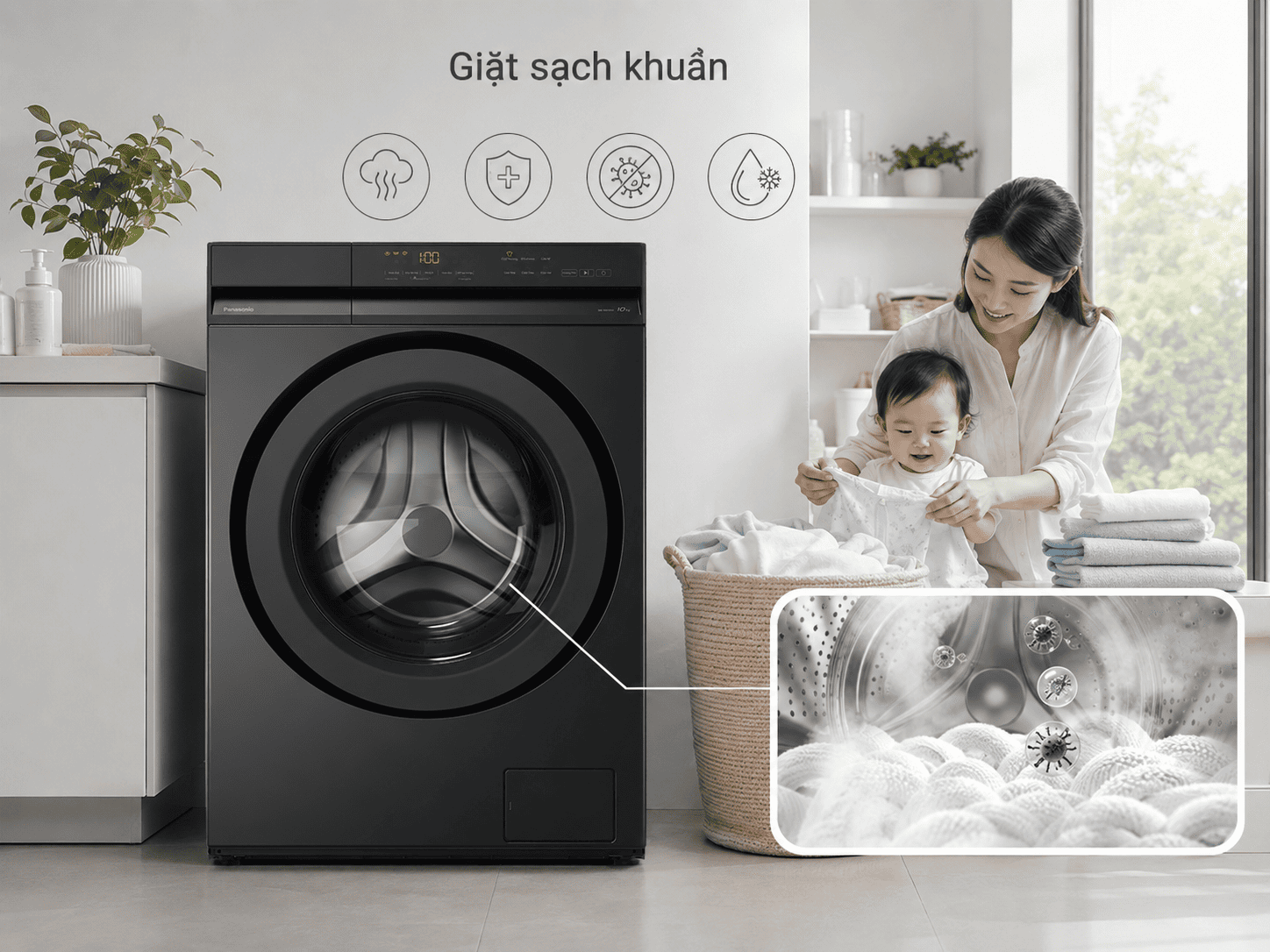 Máy giặt Panasonic Inverter 12 kg NA-24VDG1BVT