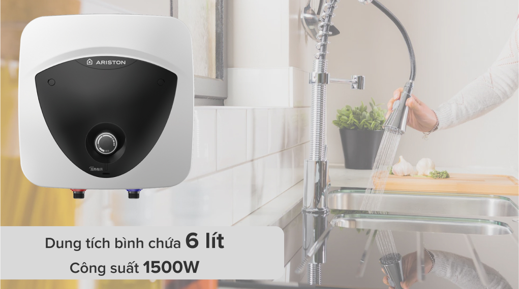 Bình nóng lạnh gián tiếp Ariston Mini 6 lít ANLUX6UE1.5FE
