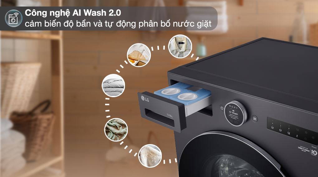 Máy giặt sấy LG Inverter giặt 15 kg - sấy 8 kg F2515RNTG