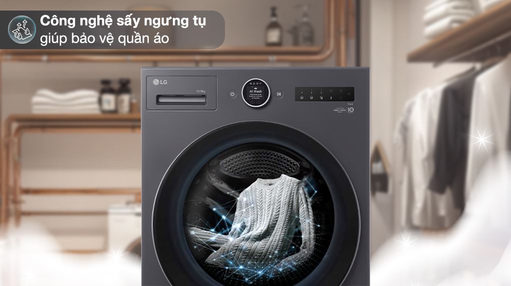 Máy giặt sấy LG Inverter giặt 15 kg - sấy 8 kg F2515RNTG