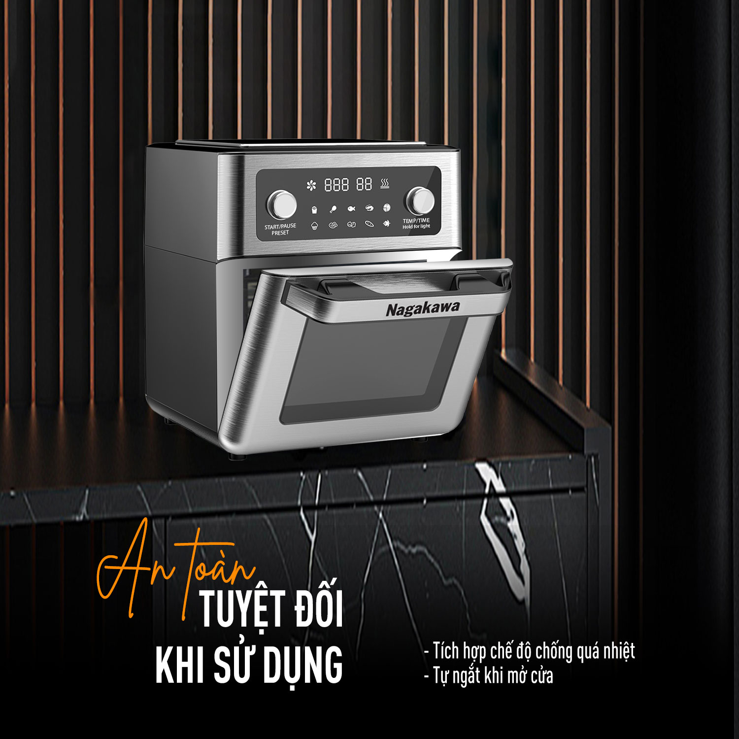 Nồi chiên không dầu Nagakawa NAG3304 (12 lít)