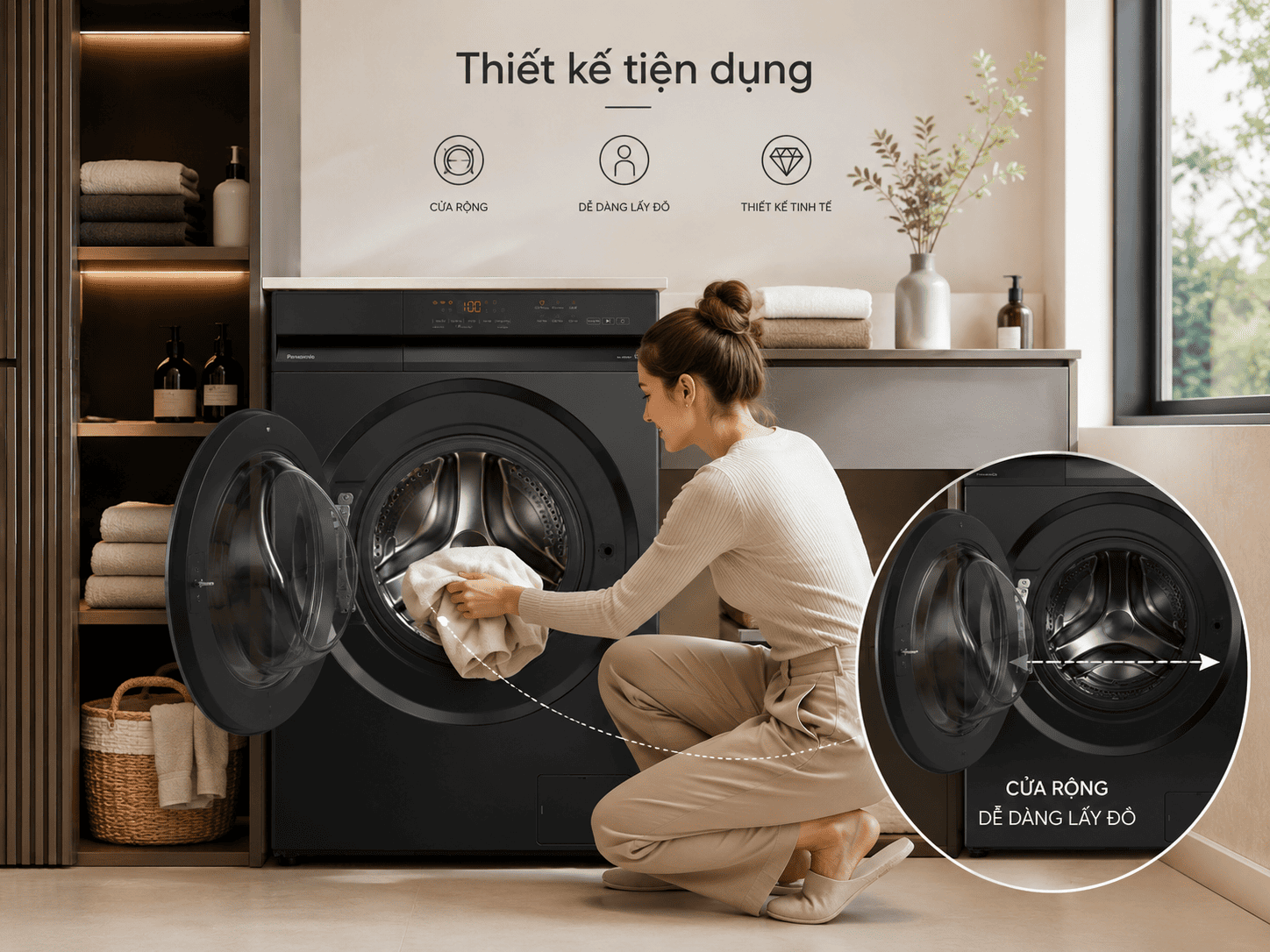 Máy giặt Panasonic Inverter 12 kg NA-24VDG1BVT
