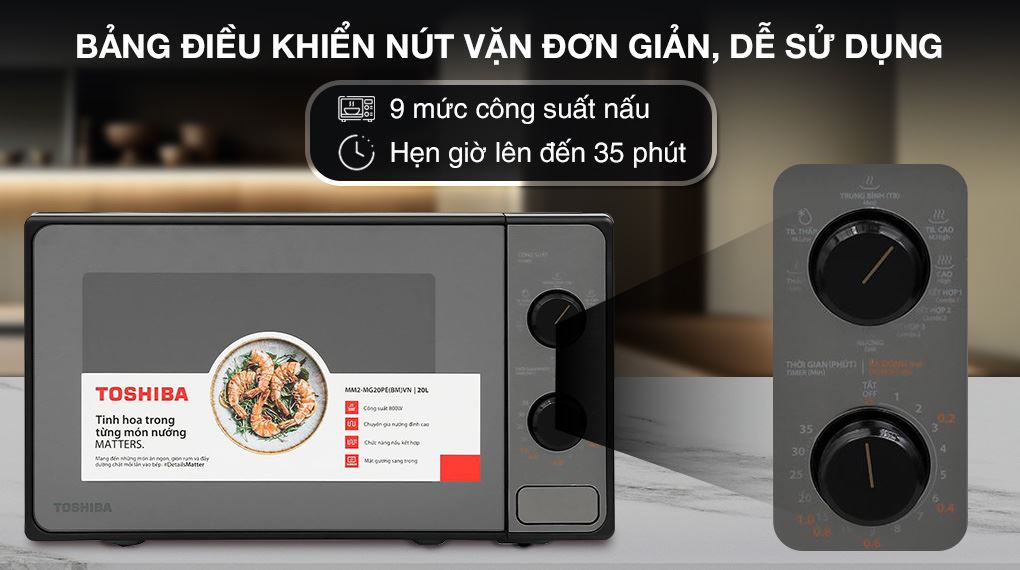 Lò vi sóng có nướng Toshiba 20 lít MM2-MG20PE(BM)VN