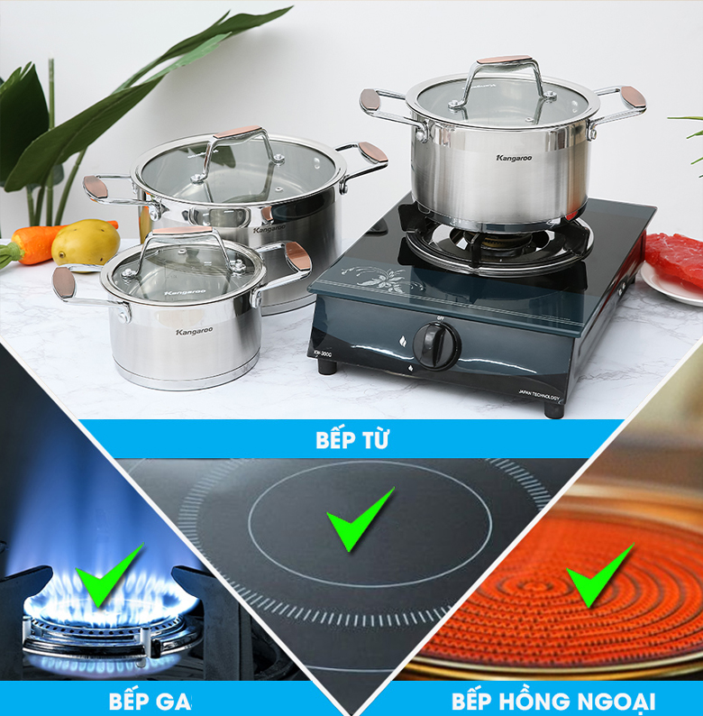 Bộ nồi Kangaroo KG3CS2