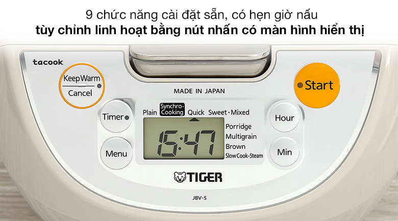 Nồi cơm điện tử Tiger 1.8 lít JBV-S18W