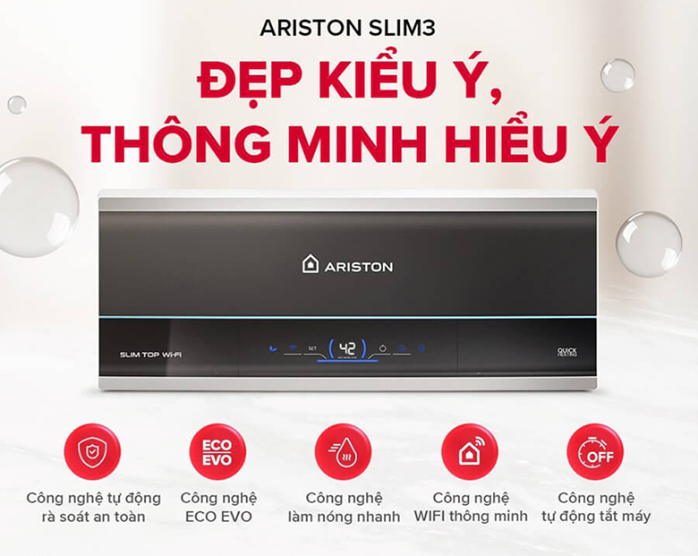 Bình nóng lạnh Ariston SLIM3-30TOP.WIFI.VN