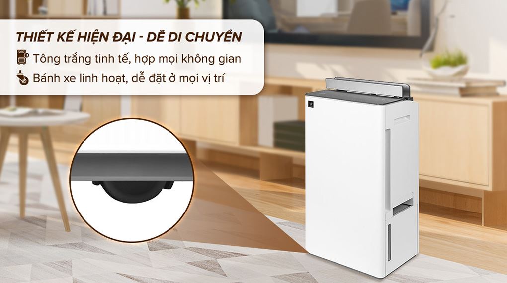 Máy hút ẩm kết hợp lọc không khí Sharp DW-T30FV-W