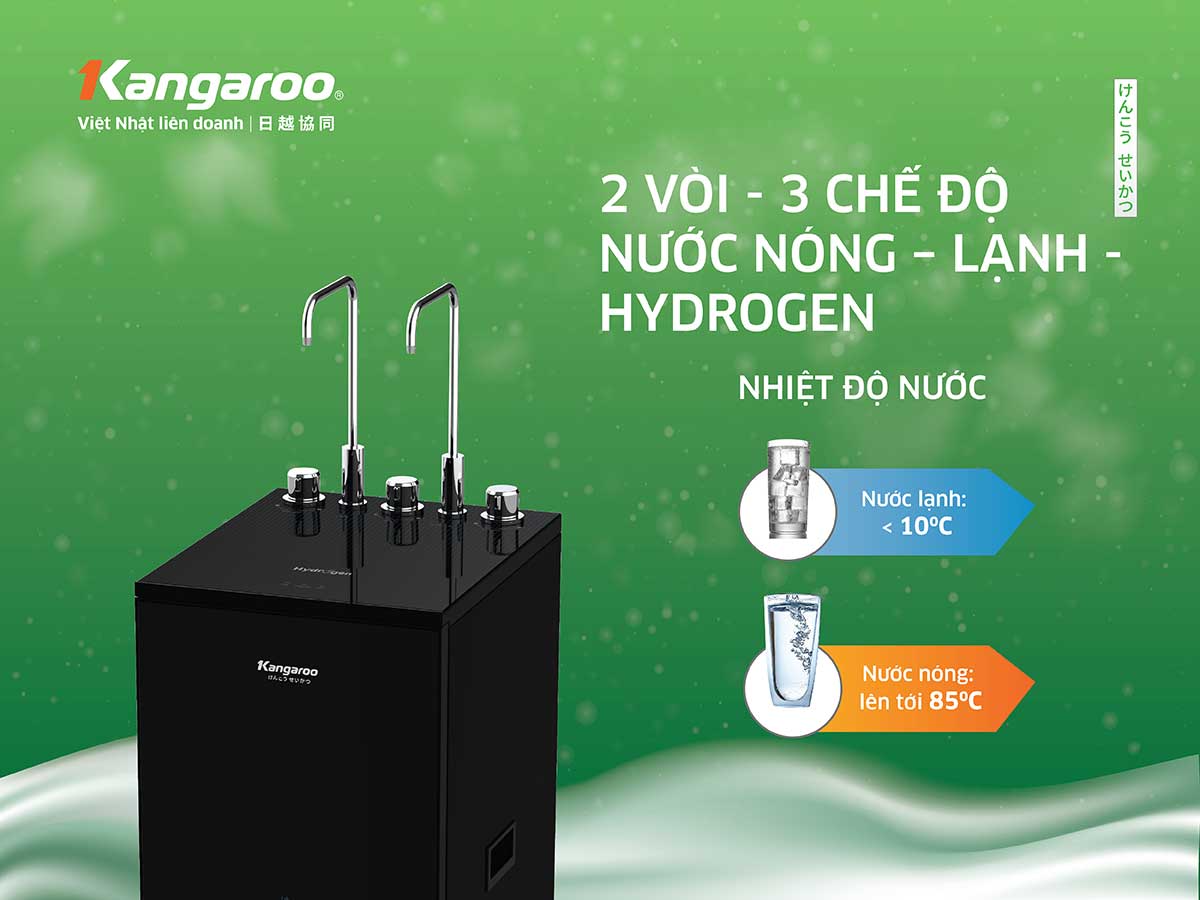 Máy lọc nước nóng lạnh RO Hydrogen Kangaroo 10 lõi KG10A15