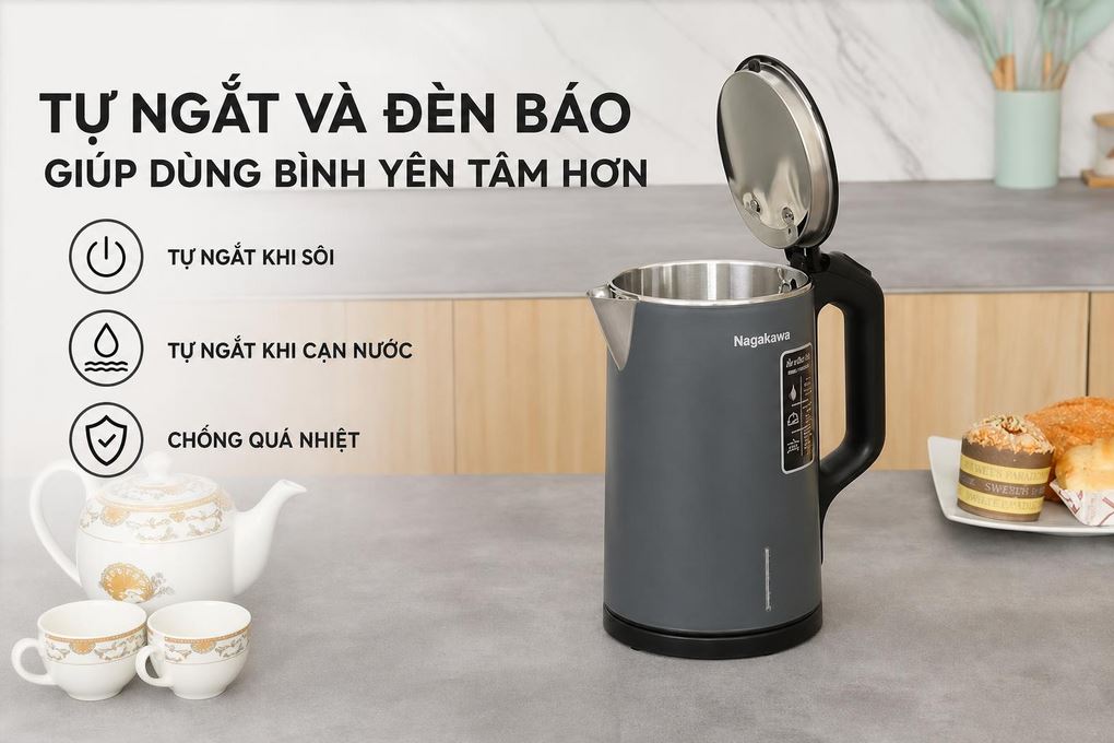 Bình đun siêu tốc Nagakawa 1.6 lít NKT2615