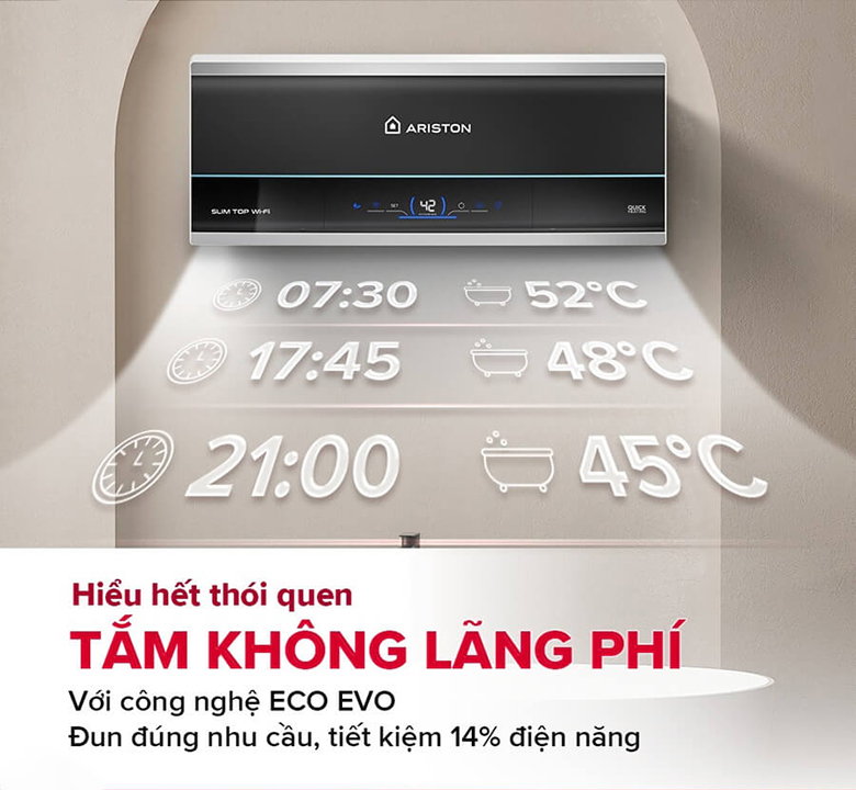 Bình nóng lạnh Ariston SLIM3-30TOP.WIFI.VN