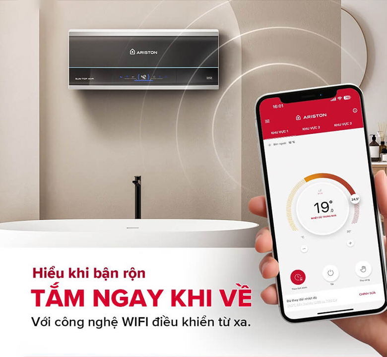Bình nóng lạnh Ariston SLIM3-30TOP.WIFI.VN
