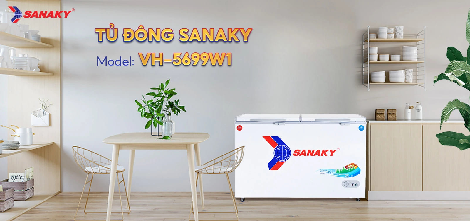 Tủ Đông Sanaky 365 Lít VH5699W1