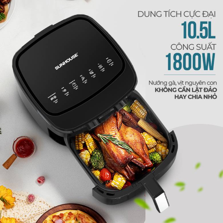 Nồi chiên không dầu 10.5 lít Sunhouse SHD4038