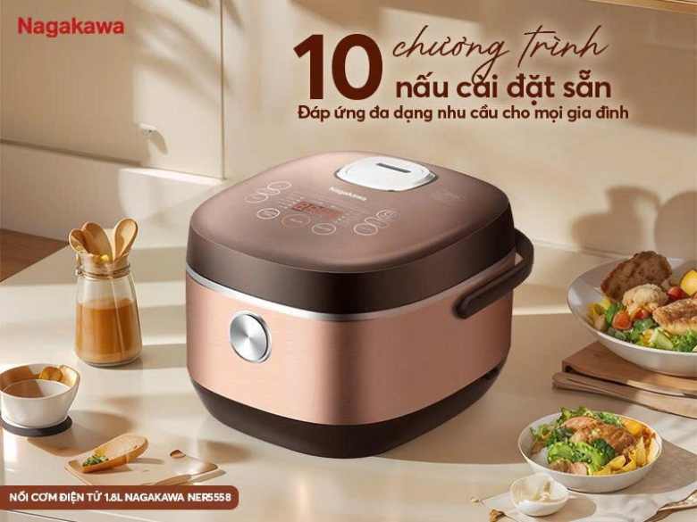 Nồi cơm điện tử Nagakawa 1.8 lít NER5558