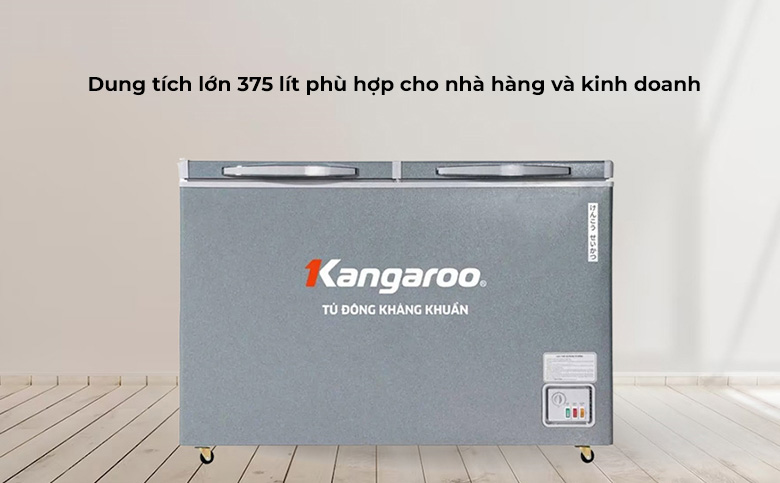 Tủ đông kháng khuẩn 1 ngăn 2 cánh Kangaroo 375 lít KGFZ435IG1