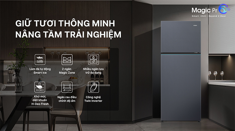 Tủ lạnh Aqua Inverter 455 lít AQR-TA518FA(WSL)