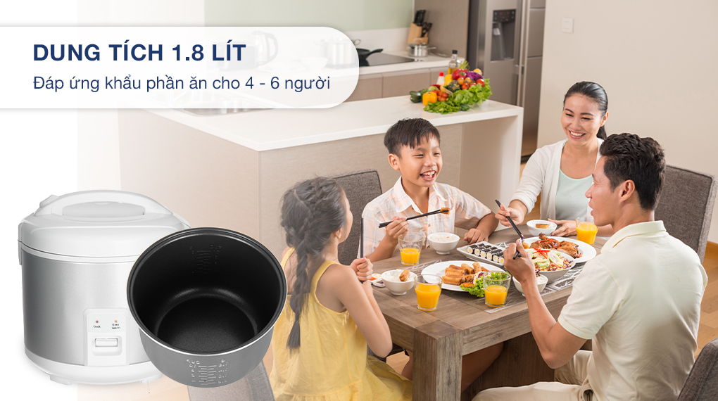 Nồi cơm điện nắp gài Panasonic 1.8 lít SR-MVN18LRAX