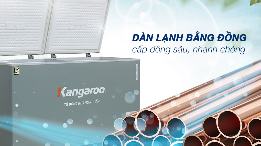 Tủ đông kháng khuẩn 1 ngăn 2 cánh Kangaroo 375 lít KGFZ435IG1