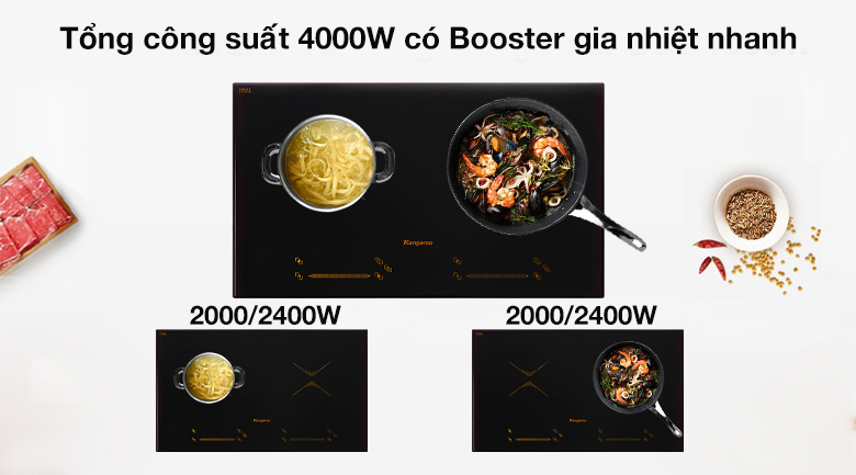 Bếp từ đôi lắp âm Kangaroo KG859I