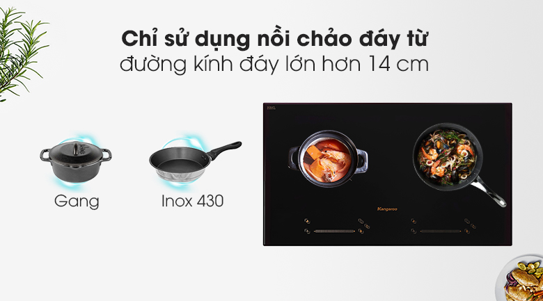 Bếp từ đôi lắp âm Kangaroo KG859I