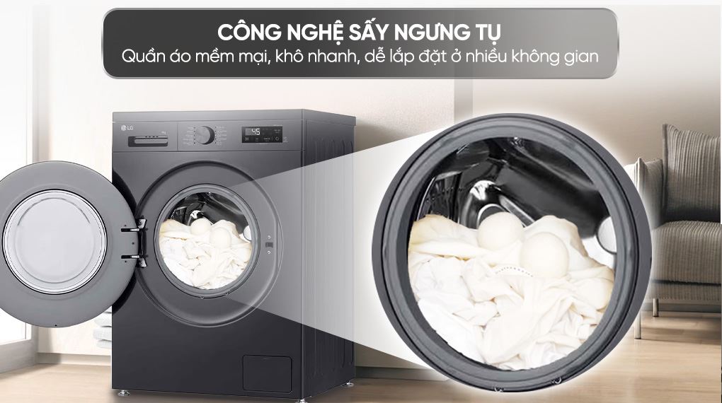 Máy giặt sấy LG Inverter giặt 9 kg - sấy 5 kg FB1209D5M