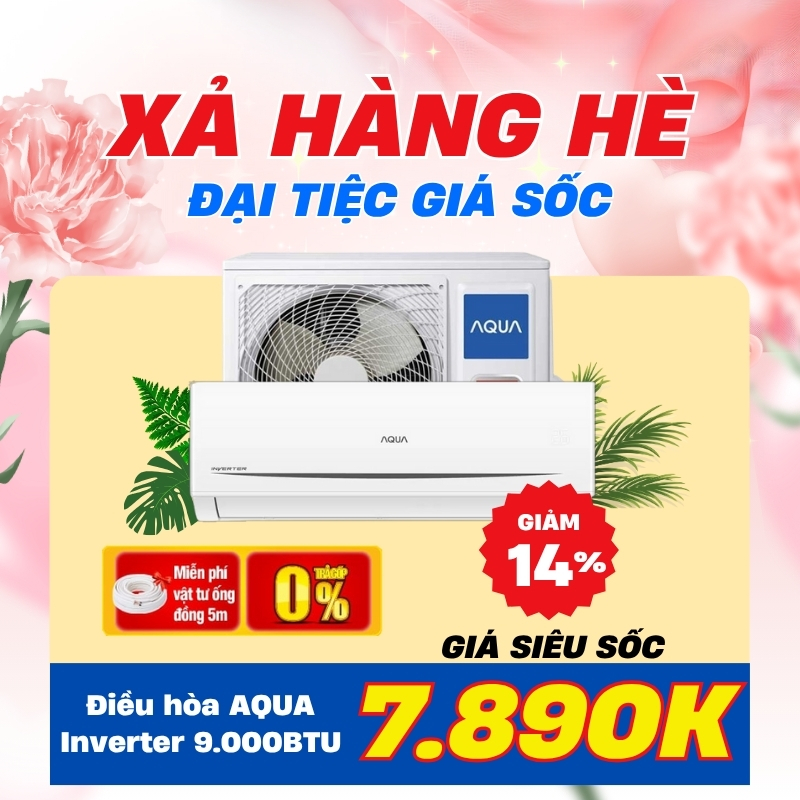 Điều hòa Aqua Inverter 9.000BTU AQA-RV10ME
