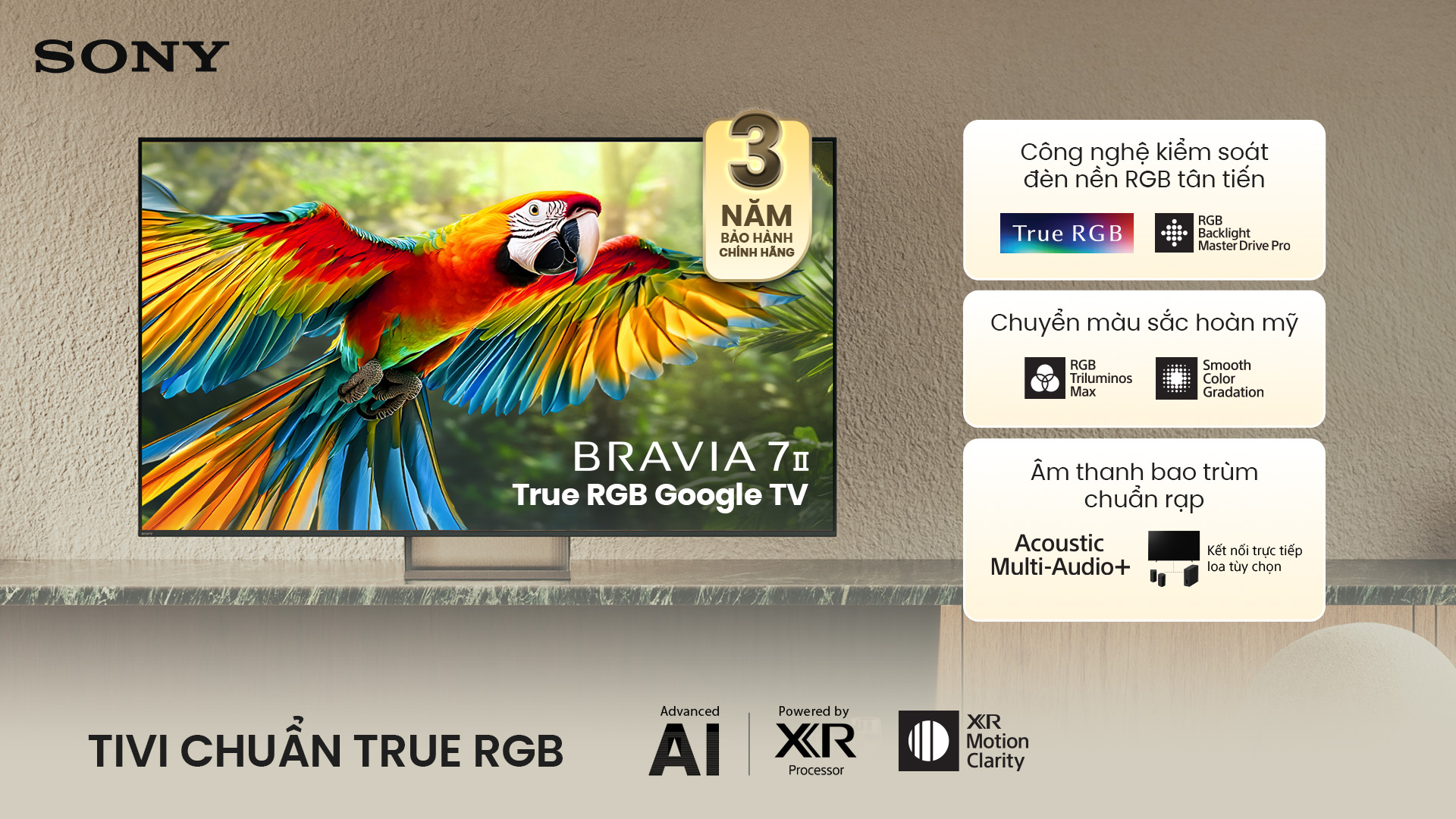 Tivi Sony Google True RGB BRAVIA 7 II 75 Inch K-75XR70M2