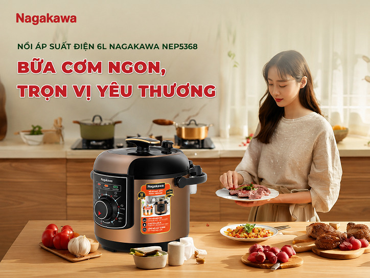 Nồi áp suất điện 6L Nagakawa NEP5368